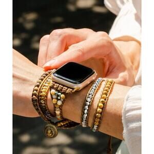 Boho Beaded Apple Watch Band | Cape Diablo | Agate & Green Opal | Unisex